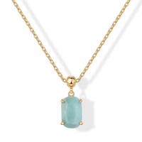 Faceted Amazonite - Yellow Gold