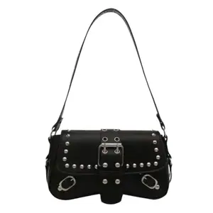 Y2K Fashion Vintage Rivet Women's Shoulder Bag, Casual Daily Tote Bag, Crescent Shaped Crossbody Bag shoulder bags Suitable for Shopping, Wallet, Women, Students and Office Ladies Perfect for Office, University, Work, Business