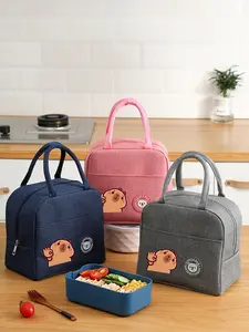 Cute Capybara Lunch Bag, Aluminum Foil Lining, Large Capacity, Durable Handbag, Travel Camping Essentials, School Lunch Bag, Cute Bento Bag, Gifts