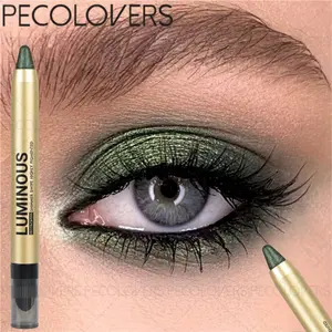 1 Pc Waterproof Eyeshadow Pen, Crease-Proof Eye Color, Quick-Dry Eye Crayon For Travel And Outdoor Activities, Deep Plum And Soft Beige And Copper Glitter, Luminous Eyeshadow, Eye Beauty Essential