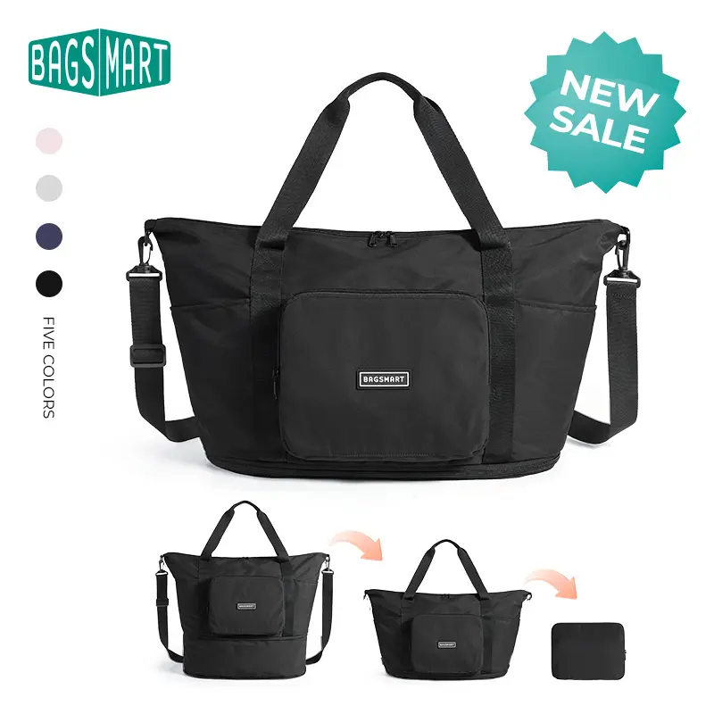 【NEW IN】BAGSMART Foldable Travel Bag - 37L Expandable Women's Personal Item Bag, Lightweight Water-Resistant Extra Carry-On Luggage Essential sohochic tiktokshopstockup