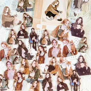 180 pieces, PET stickers, Girls' Generation series, girl characters, decorative stickers, DIY scrapbooking accessories, collage albums, notebooks, planners, scrapbooking supplies, trash diaries, DIY arts and crafts