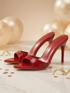 Women's high-heeled mules, open-toe slip-on stiletto sandals, elegant evening party, wedding guest, date night spring/summer footwear