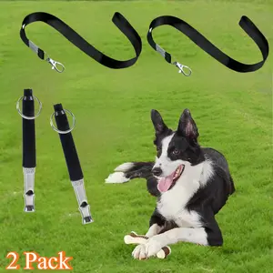 2 Pack Dog Training Whistle Training Stop Barking, Adjustable Pitch Training Tool Control Dog 2 Lanyard 2 PCS Pet Whistle Black
