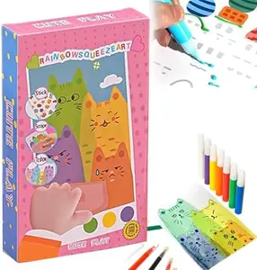 2026 Upgraded Rainbow Squeeze Art Kit Mess-Free Scratch Painting Set for Kids Magic Color Reveal Squeegee Art with DIY Postcards Creative Party Favors Birthday Gift Pink