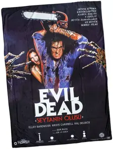 Creepy Co THE EVIL DEAD Ash Chainsaw Throw Blanket 42x60" Horror Halloween Raimi