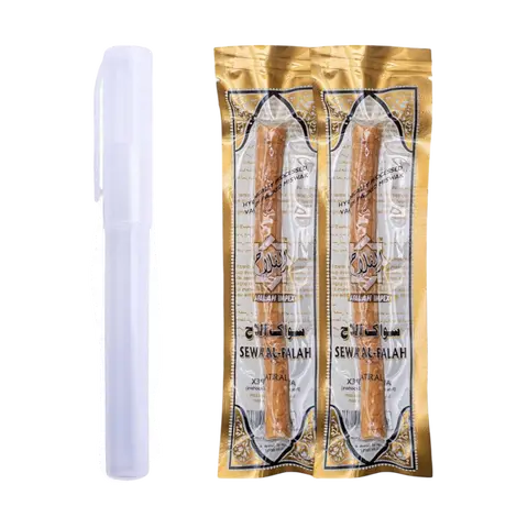 (2 Pack with Holder) Sewak Al-Falah Miswak Natural Toothbrush Stick Oral Daily Comfort