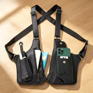 Premium Leather Shoulder Armpit Bag with Anti-Theft Hidden Adjustable Strap | Multifunctional Underarm Holster Wallet & Secure Crossbody Bag for Daily & Travel Use