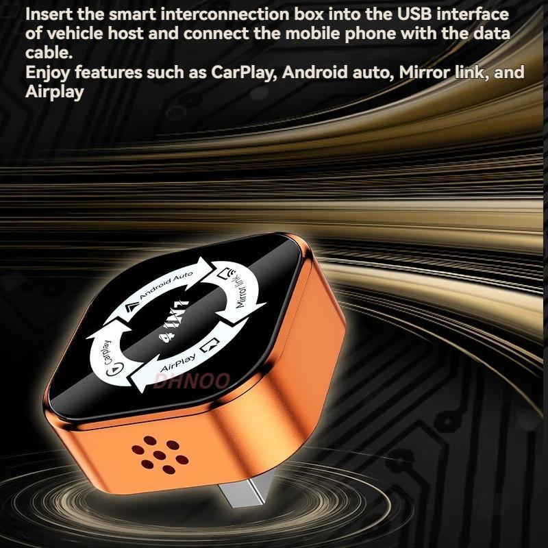 2026 New 4-in-1 CarPlay Wireless Adapter - iPhone/Android Compatible | Fast Connection, Hands-Free Calling, AirPlay, Mirror Link, Netflix, Youtube type-c adapter Bluetooth 5.0 fast transmission, ultra-HD stereo sound