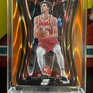 2024-25 Panini Select #379 Zaccharie Risacher Orange Tectonic Mezzanine Prizm RC