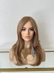 Strawberry Blonde Curtain Bang Wig With Layer Cut, Synthetic, For Hair loss, Alopecia, Chemo, Cosplay and Halloween | Little Wig Museum