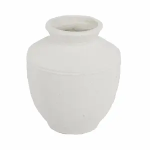 360 stand 15.7in White Terracotta Clay Round Jug Vase - Paintable Room Decor, Purposefully Aged Coastal Home Accent, Ideal Gift for Home Supplies Enthusiasts