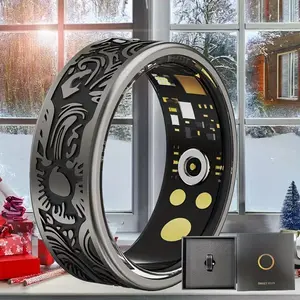 2026Upgraded Smart Ring for Men and Women | Real-Time Monitoring of Pedometer, Distance, Exercise, Sleep |, Charging Case Included, Long Battery Life, Perfect Holiday Gift, Black