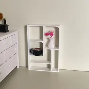 1:12 Scale Dollhouse Multi-Purpose Mini Geometric Grid Shelf | Desktop Decor for Dollhouse | BJD/OB11 Scene Accessory | Miniature Food & Cute Bead Storage | Photography Prop | Miniature Furniture
