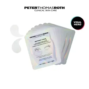 Peter Thomas Roth Instant FIRMx Collagen Infusion Tightening Eye Patches (8 Pairs), Color Changing Collagen Mask, Hydrating Gel Patches with Niacinamide & Hyaluronic Acid, Brightening, Serum