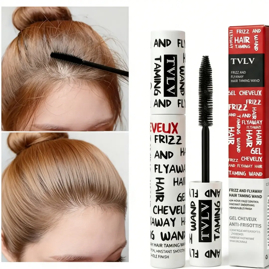 2-Pack Hair Styling Rods, Anti-Frizz Control Cream Stick, Non-Greasy Slick Fringe Shaping Tool, Strong Hold Flyaway Hair Tamer & Curl Fixer, Long Lasting Hold, Haircare