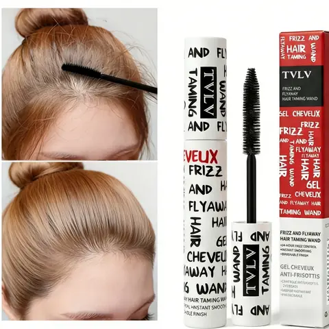 2-Pack Hair Styling Rods, Anti-Frizz Control Cream Stick, Non-Greasy Slick Fringe Shaping Tool, Strong Hold Flyaway Hair Tamer & Curl Fixer, Long Lasting Hold, Frizz Free Styling, Haircare