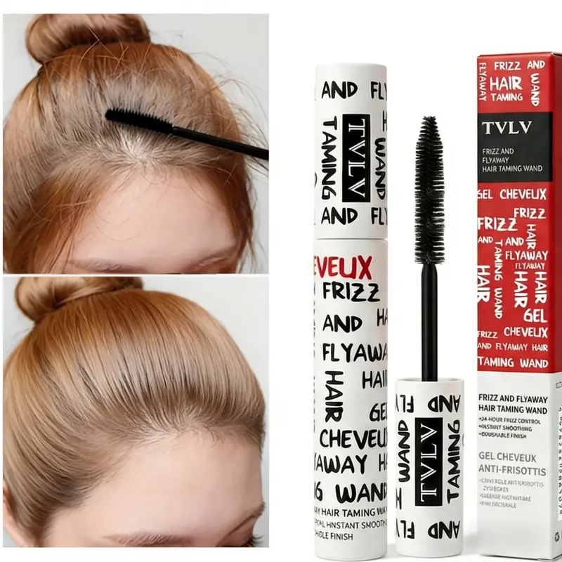2-Pack Hair Styling Rods, Anti-Frizz Control Cream Stick, Non-Greasy Slick Fringe Shaping Tool, Strong Hold Flyaway Hair Tamer & Curl Fixer, Long Lasting Hold, Frizz Free Styling, Haircare
