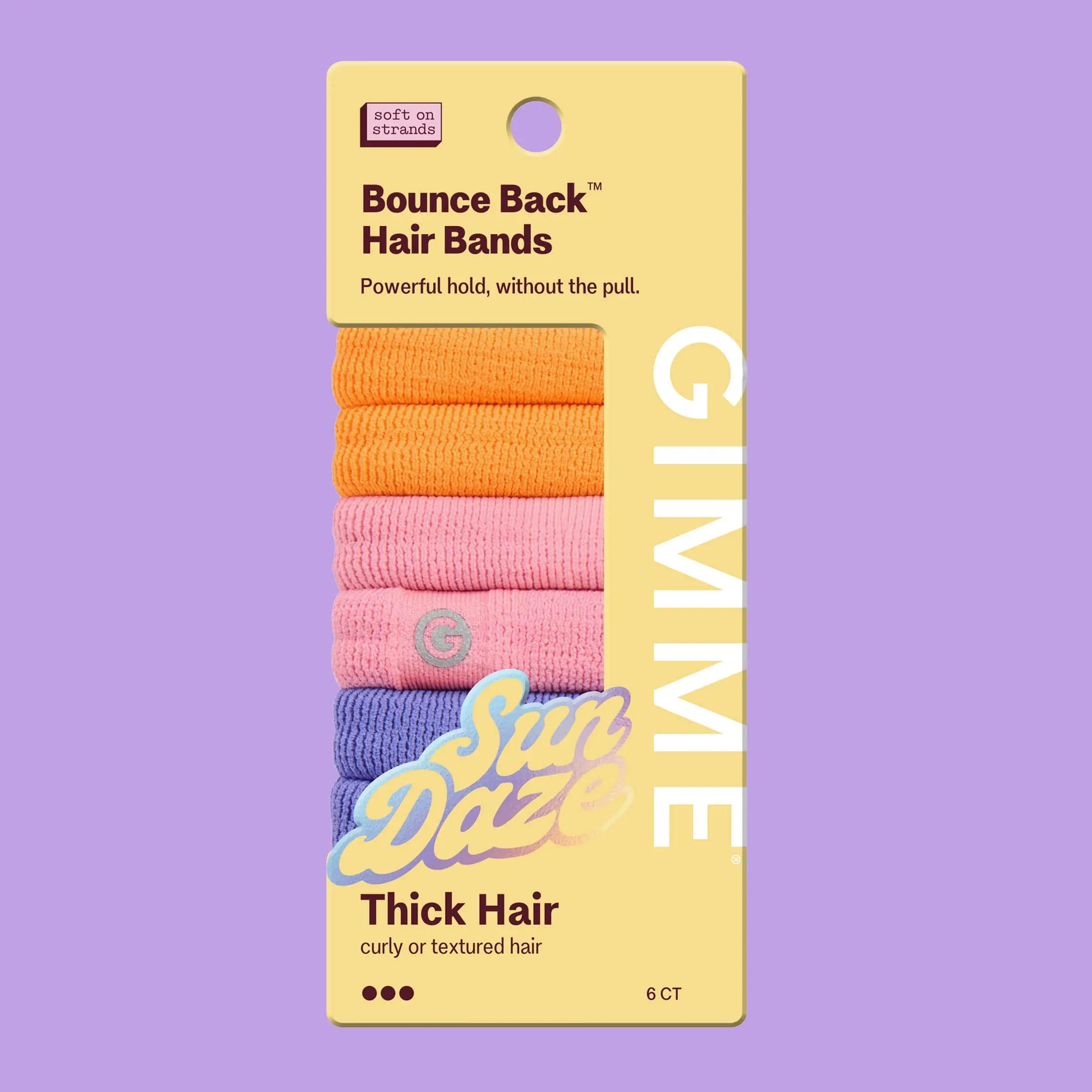Gimme Beauty Bounce Back Hair Bands - Thick, Golden Hour, Seamless No-Damage Hair Ties for Thick Hair