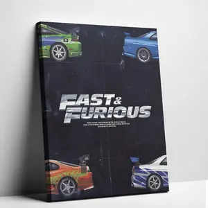 Car Poster Retro Street Racing Movie Canvas Wall Art - Classic Sports Car JDM Culture Unframed Poster, High Quality Turbo Tuning Car Canvas Painting for Man Cave Garage Decor Gift