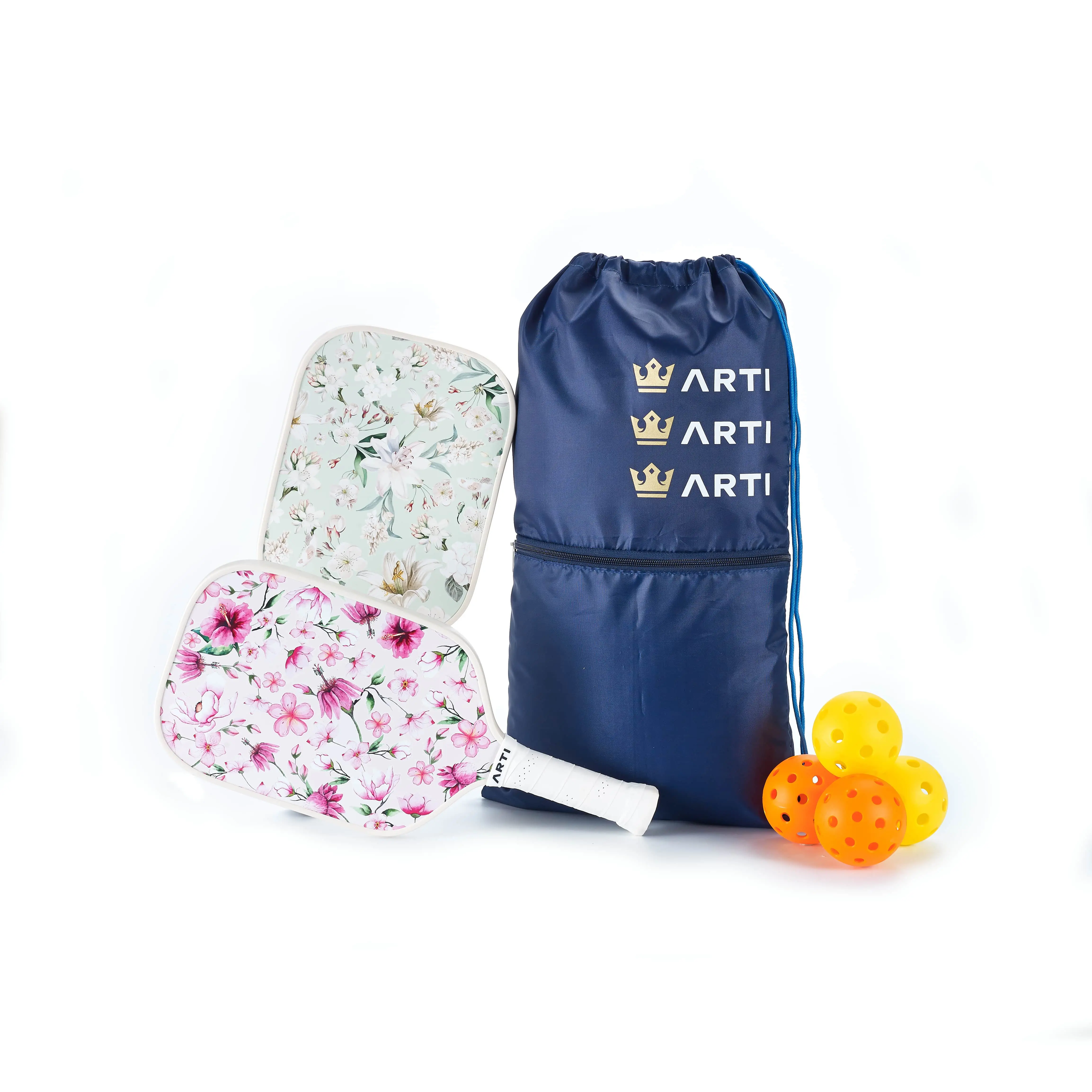 ARTI Fiberglass "Flowers" Pickleball Paddle Set - USA Pickleball Approved