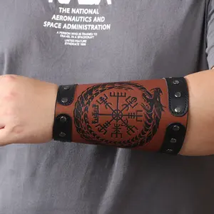 European and American cross-border faucet leather wrist guard punk style compass forearm protective gear protective gear