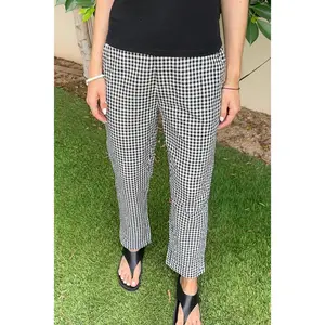 Off Duty Gingham Tapered Checkered Pants