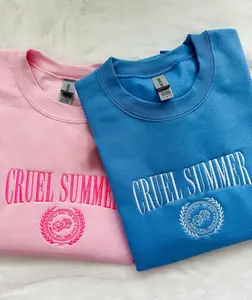 Taylor Embroidered Crewneck Sweatshirt, Cruel Summer Version Embroidered Sweatshirt