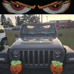 11 Modes Dynamic Demon Eye Car Logo Sticker Light USB plug-and-play windshield decor lamp with no wiring required. Long press for power on/off, single key to switch light modes. Self-adhesive backing enables hassle-free tool-free installation.