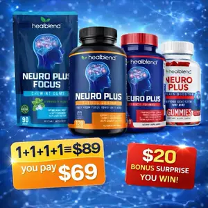 Neuro Plus Bundle 4 pcs. Gummies, pills, gum. Vitamin Supplement Dietary Healthcare