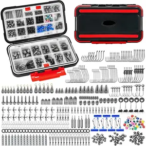 by KastKing 182/265/400pcs Compact Fishing Tackle Kit - All-in-One Freshwater Hooks, Weights, Bobbers in Tackle Box, Fishing Gear Set for Bass Trout Panfish Lifelike Tilapia Swimbait Lure shore jigging sharkbait Bait Minnow Sequins surprise christmas gift