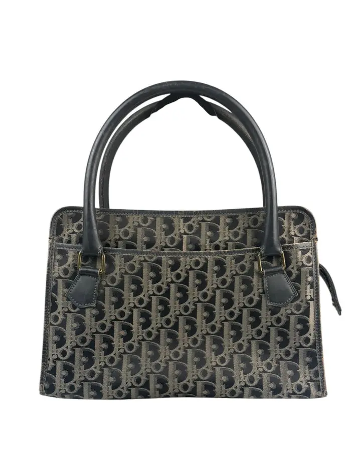 Pre-owned Dior na Shoulder bags Christian Black/Grey Trotter Handbag