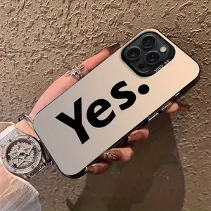 A High-End Laser Phone Case Featuring The English Word 'Yes', Compatible with Iphone Models 16, 15, 14, 13, 12, 11, XS, XR, X, 7, 8,Plus, Pro Max, And SE, Suitable for Birthday, Valentine'S Day, Gifts for Girlfriends Or Boyfriends, Easter, King'S Day