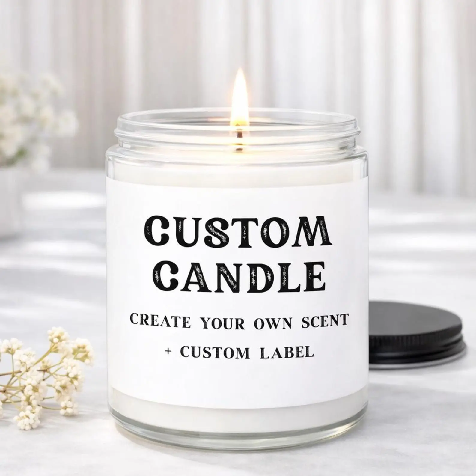 FragrantCandlesUS Personalized Monogram Aromatherapy Candle - Smokeless, Phthalate-Free Soy Wax, Reusable Jar, Over 50h Burn, Winter-Scented Home Decor Gift for Mom (Anniversary/Birthday Surprise from Kids)