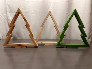 Handcrafted Wooden Christmas Tree Candle Holder