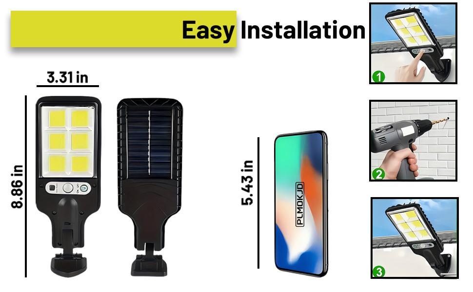 4pack Solar Powered LED Street Lights with 120 LEDs Each Smart Remote IP65 Motion Sensor 3 Modes for Pathways Garages Backyards & Front Yards Heavy Duty Waterproof Lighting Solution for Home & Outdoor Areas