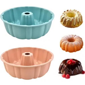 2 Pack Silicone Bundt Cake Pan Nonstick,Silicone Cake Molds,Pound Cupcake Pan, Baking Molds for Jello,Gelatin,Brownie and Bread