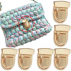 5pcs/set Lock Clasp Catch Purse Thumb Lock Purse Buckle Fasteners Wallet Buckle Purse Metal Clasp Locks for DIY Making Craft Bag Purse Buckle Accessories Replacement Accessories for Bags