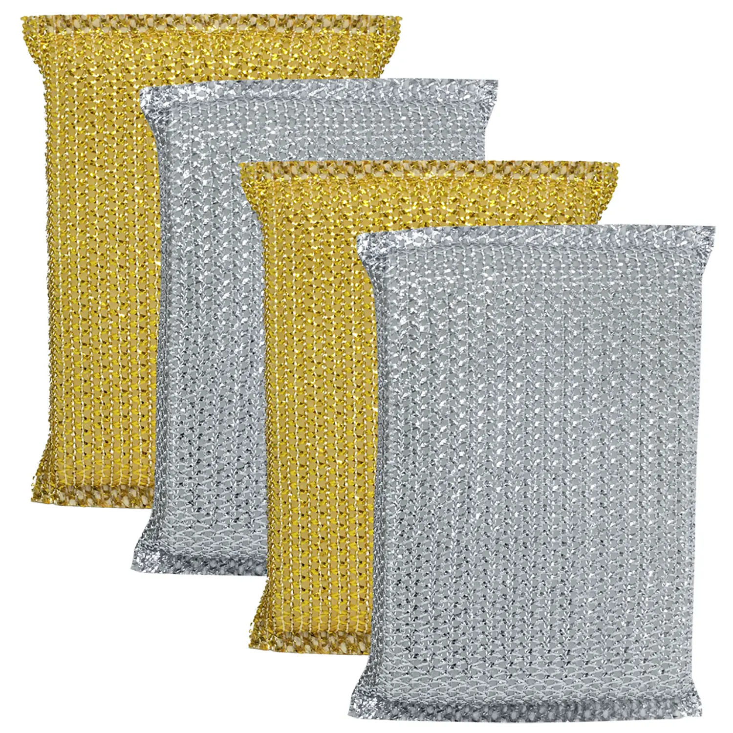 Lola Wonder Non-Scratch Kitchen Square Sponges - 4-Pack Multifunctional Scratch-Free Pads for Home Care Cleaning, Scratch Free Sponges