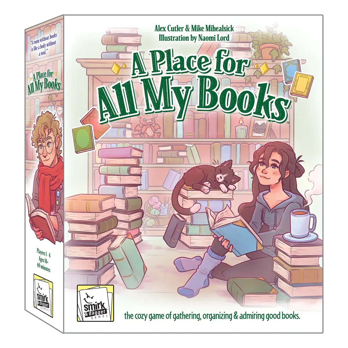 Smirk & Dagger Book Lover's Table Game - Cute, Cozy, 10+ Ages, Book Tile Game Pieces, Solo Mode, Ideal for Organization & Enjoyment