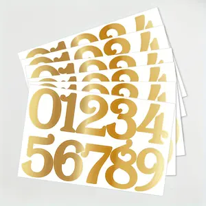 6 Sheets 4cm Vinyl Self-Adhesive Waterproof Number Stickers 0-9, Art Crafts Decorative Labels for Water Bottles Cups Envelopes Cards Sticker Packs