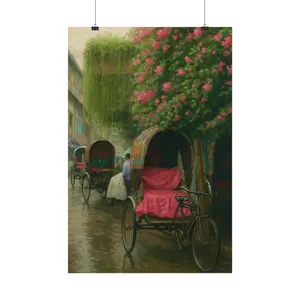 [UNFRAMED POSTER] Desi Rickshaw Art Print  Dhaka Street Wall Decor  South Asian Street Scene Poster  Desi Aesthetic Bangladesh Wall Art