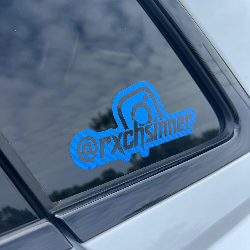 Carbon Fiber Decal for Instagram | Social Media Name Custom Vinyl Sticker | Instagram Tag | Car Decal | Custom Decal car sticker