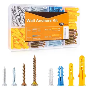 [New Deal]   160Pcs Wall Anchors Kit for Hanging Wall Art Decor Drywall Anchors Assortment Kit with 135 Screws & 135 Plugs