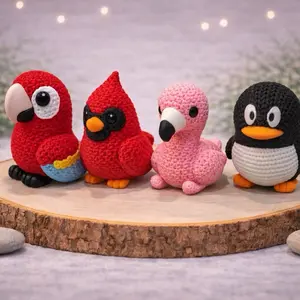 Birds and Bright Flyers 3D Printed Knit Textured Animals