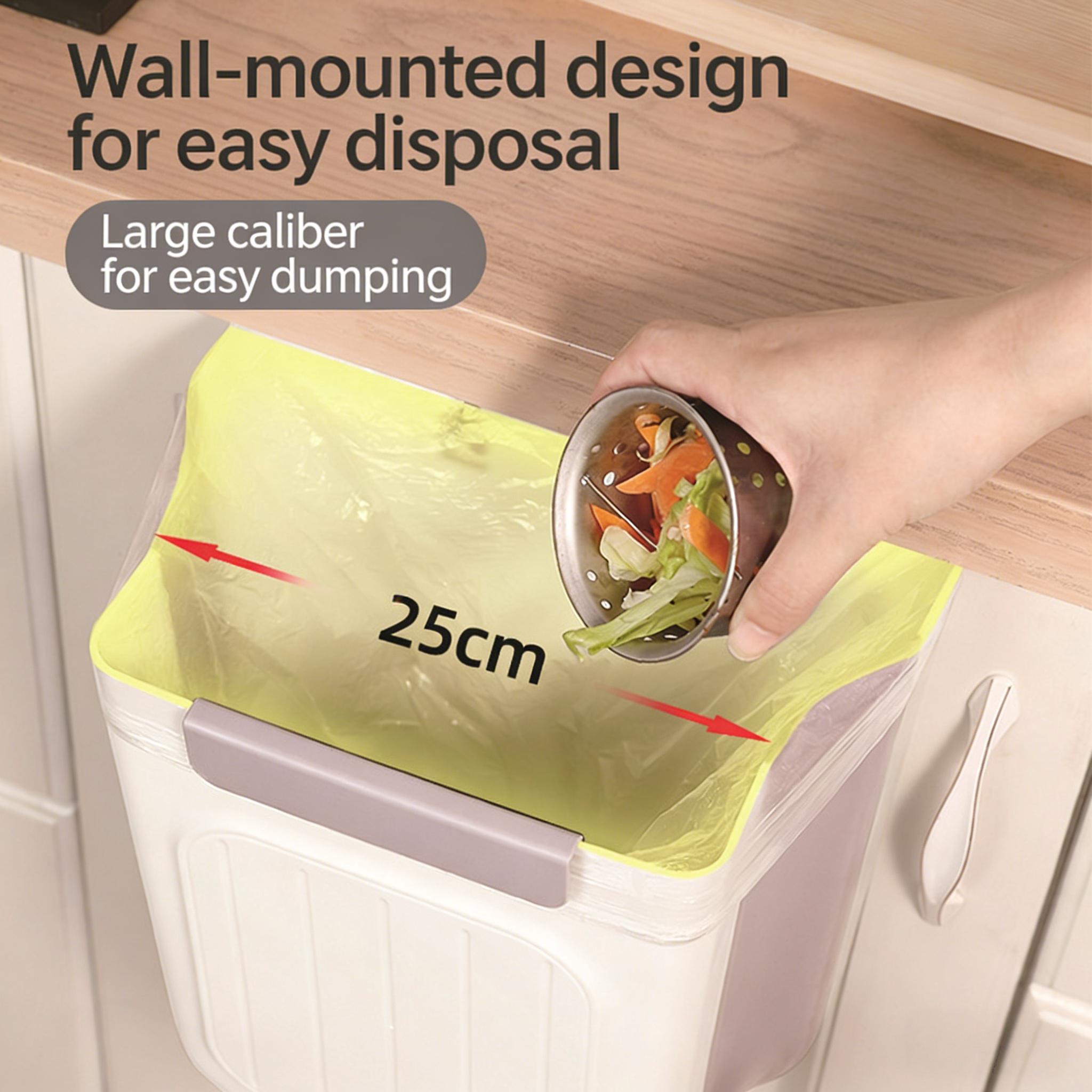 Foldable Hanging Kitchen Trash Can, Space-Saving Hanging Garbage Bin for Kitchen Cabinets, Convenient Cabinet Door Waste Bin, Portable and Collapsible Trash Container, Must-Have Home Kitchen Accessories for Neat and Tidy Countertops