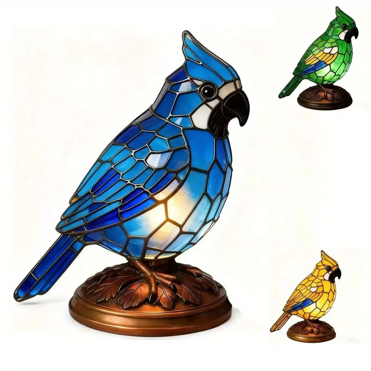 Resin Parrot Table Lamp - 1pc Blue Dyed Turquoise Warm Light Unique Bird Sculpture, Indoor Use Table Lamps, Vibrant Home Office Decor for Festive Decorations & Elegant Home Supplies