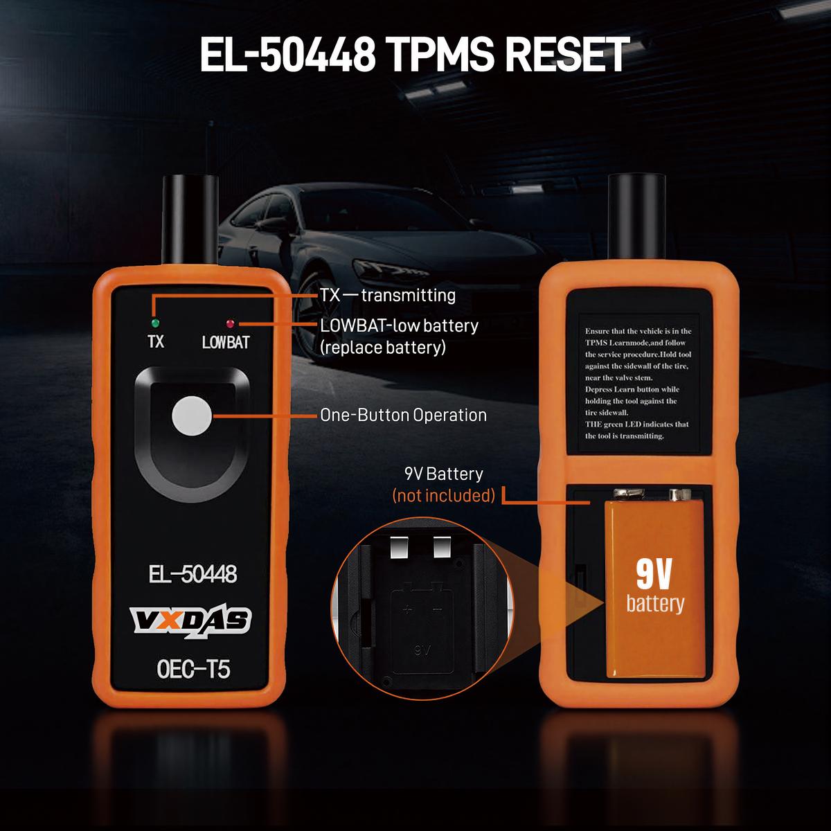 [For  GM]VXDAS EL-50448 TPMS Reset Tool for GM Trucks & Cars | Professional Tire Sensor Relearn for Chevy, GMC, Buick, Cadillac 2006-2026 | Quick Activation for 315/433 MHz OEM Sensors