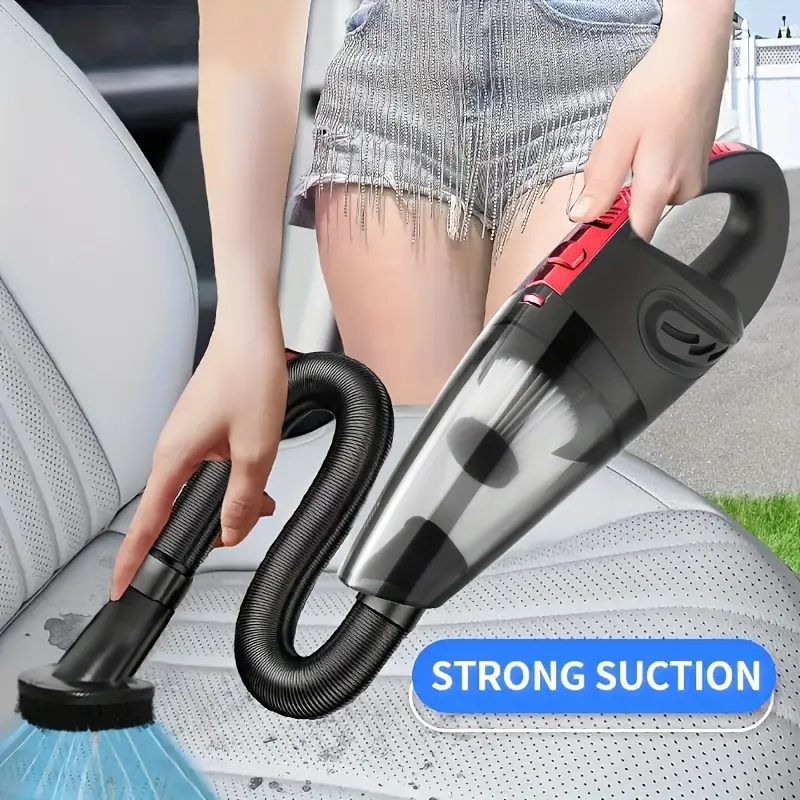 Car Vacuum Cleaner, Handheld Vacuum Cleaner with 4200PA Super Strong Suction, 1800Mah Large Capacity, Low Noise, with Five Matching Additions for Car Interior Care, Home And Pet Cleaning, Car Additions for Women Pink Girly Car Stuff Gift