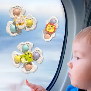 3 Pcs Suction Cup Spinner Toys,Fidget Spinner Toy,essentials， Spinning Toys for Toddlers 1-3, Infant toys，bath toys Sensory Toys Early Education Toys Bathtub Toy Dining Chairs Toys, Birthday Gifts for Boy Girl , Suitable For Daily Use Of Babi